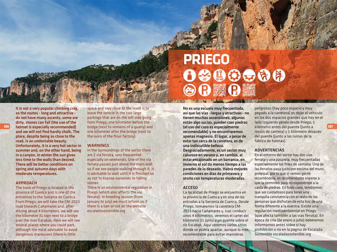 Zona de Priego en la 3ª Edición de la guía de escalada en Cuenca